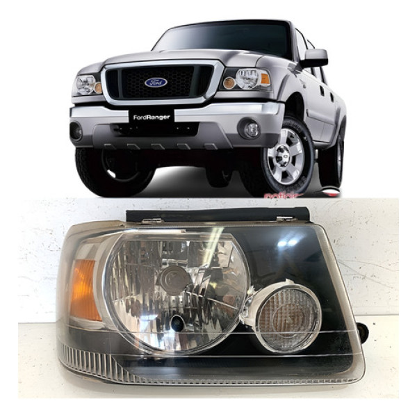 Farol Ford Ranger 2005 2009 Mascara Negra Lado Direito 17557